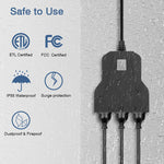 Indoor/Outdoor Smart Plug, Wi-Fi Outlet with 3 Sockets Compatible with Alexa, Google Home