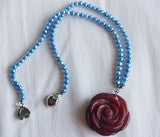 Fresh Water Pearls Necklace with Rose Pendant