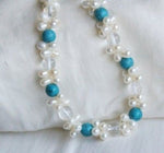 Turquoise Peal and Crystal Necklace