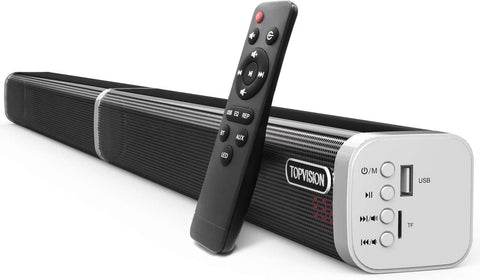 60 Watt, 39-inch Detachable Stereo Soundbar Subwoofer, Strong Bass Wired and Wireless Bluetooth 5.0 Audio Speakers