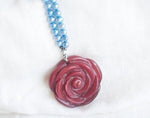 Fresh Water Pearls Necklace with Rose Pendant