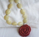 Jade Necklace Pendant Earrings Set
