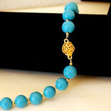 Turquoise Golden Beads Necklace