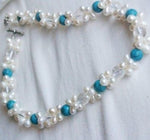 Turquoise Peal and Crystal Necklace