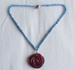Fresh Water Pearls Necklace with Rose Pendant