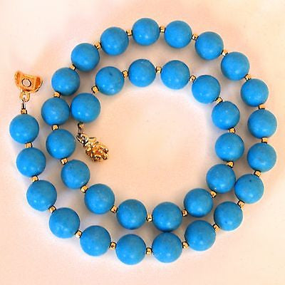 Turquoise Golden Beads Necklace