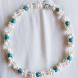 Turquoise Peal and Crystal Necklace