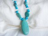 Turquoise and Crystal Beads Necklace