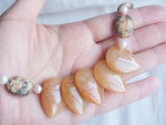 Handmade Ocean Jasper Nuggets Necklace in Peach Color