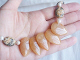 Handmade Ocean Jasper Nuggets Necklace in Peach Color