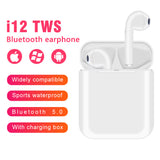 i12 Bluetooth 5.0 Wireless Earbuds With Fast Charging Case  in-Ear Built-in Mic Headset