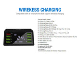 Wireless Smart Charging Station with 8 USB Ports