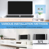 60 Watt, 39-inch Detachable Stereo Soundbar Subwoofer, Strong Bass Wired and Wireless Bluetooth 5.0 Audio Speakers
