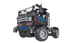2 in 1 DIY Battery-Powered Semi Truck & Race Car with 4 Channel Remote & USB Rechargeable Battery