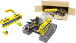 2 in 1 DIY Yellow Construction Truck & Transformer Robot Set, 342 Piece Blocks