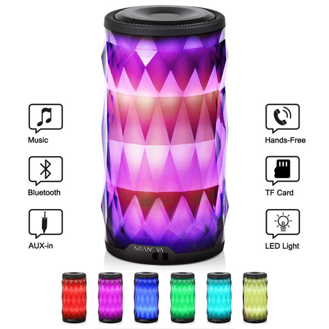 LED Bluetooth Speaker,Night Light Changing Wireless Speaker