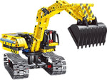 2 in 1 DIY Yellow Construction Truck & Transformer Robot Set, 342 Piece Blocks