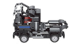 2 in 1 DIY Battery-Powered Semi Truck & Race Car with 4 Channel Remote & USB Rechargeable Battery
