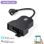 Indoor/Outdoor Smart Plug, Wi-Fi Outlet with 3 Sockets Compatible with Alexa, Google Home
