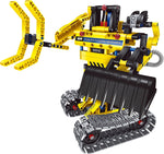 2 in 1 DIY Yellow Construction Truck & Transformer Robot Set, 342 Piece Blocks
