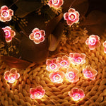 Cherry Blossom Flower String Lights Pink Fairy Lights 13 FT. 40 LEDs USB & Battery Operated