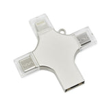 4 in 1 USB 64 -128 GB Photo Stick for  iPhone Samsung Galaxy LG Silver