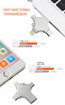 4 in 1 USB 64 -128 GB Photo Stick for  iPhone Samsung Galaxy LG Silver