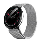 Bluetooth Smart Watch Fitness Tracker With Magnetic Stainless Steel Metal Mesh Strap