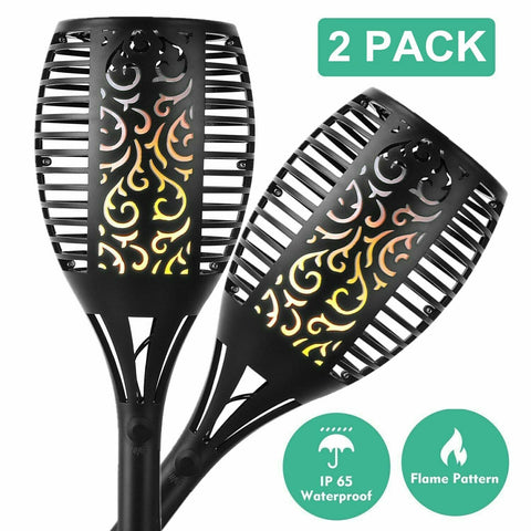 Solar Torch Outdoor Dancing Flickering Flame Light (2 Pack)