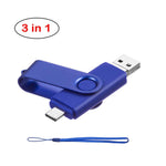 3 in 1 USB Flash Drive 64 -128 GB Picture Keeper Photo Memory Stick for Android/Type-C/Smartphone/Mac/PC/Laptop