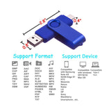 3 in 1 USB Flash Drive 64 -128 GB Picture Keeper Photo Memory Stick for Android/Type-C/Smartphone/Mac/PC/Laptop