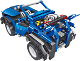 2 in 1 DIY Remote Control Adventure Vehicles Off-Road SUV and Grand Sports Jeep, Glossy Sapphire blue