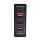 4-Port Smart Charger 3 USB-A Plus 1 USB-C Type C Port