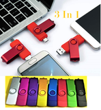 3 in 1 USB Flash Drive 64 -128 GB Picture Keeper Photo Memory Stick for Android/Type-C/Smartphone/Mac/PC/Laptop