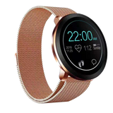 Bluetooth Smart Watch Fitness Tracker With Magnetic Stainless Steel Metal Mesh Strap
