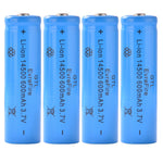 4Pcs Genuine GTL 14500 Battery 3.7V Rechargeable Li-ion 600mAh Blue