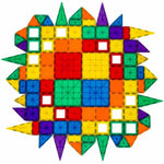 100-piece Clear Assorted Colors 3D Magnetic Tiles, Educational STEM Toy Building Set