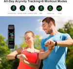 IP68 Waterproof Smart Activity Tracker with Heart Rate, Blood Pressure Monitor, Temperature Check
