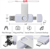 3 in 1 USB Flash Drive 64 -128 GB Picture Keeper Photo Memory Stick for Android/Type-C/Smartphone/Mac/PC/Laptop