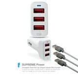 24W 3-Port USB Car Charger for Smartphones Tablets Smart Devices